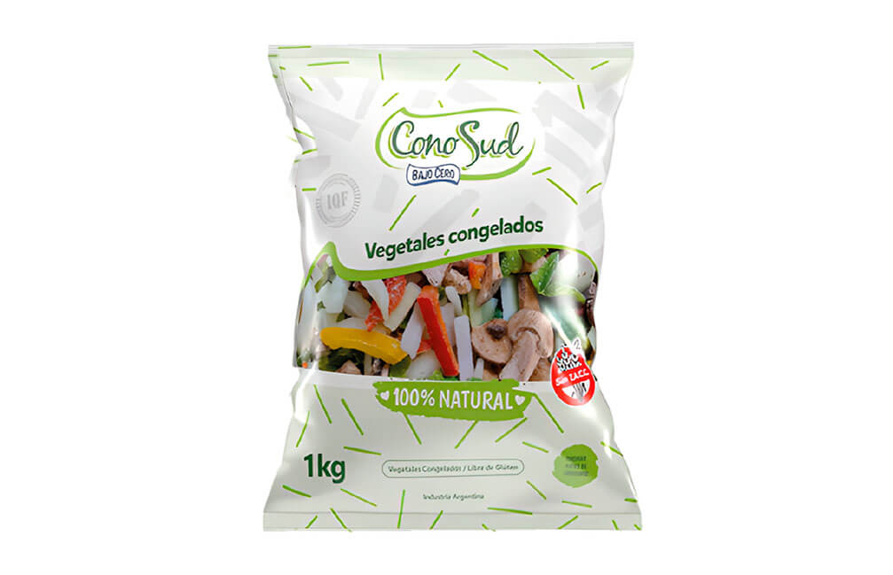 Chop Suey (Pimientos tricolor, cebolla y champiñón): Caja de 5 kg – Flow pack de 1 kg.
