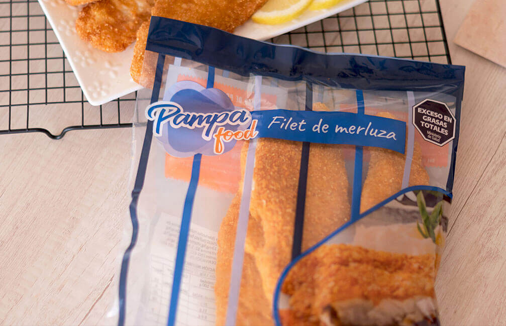 Filet de merluza rebozado - Caja de 6kg – Bolsa de 1 kg.