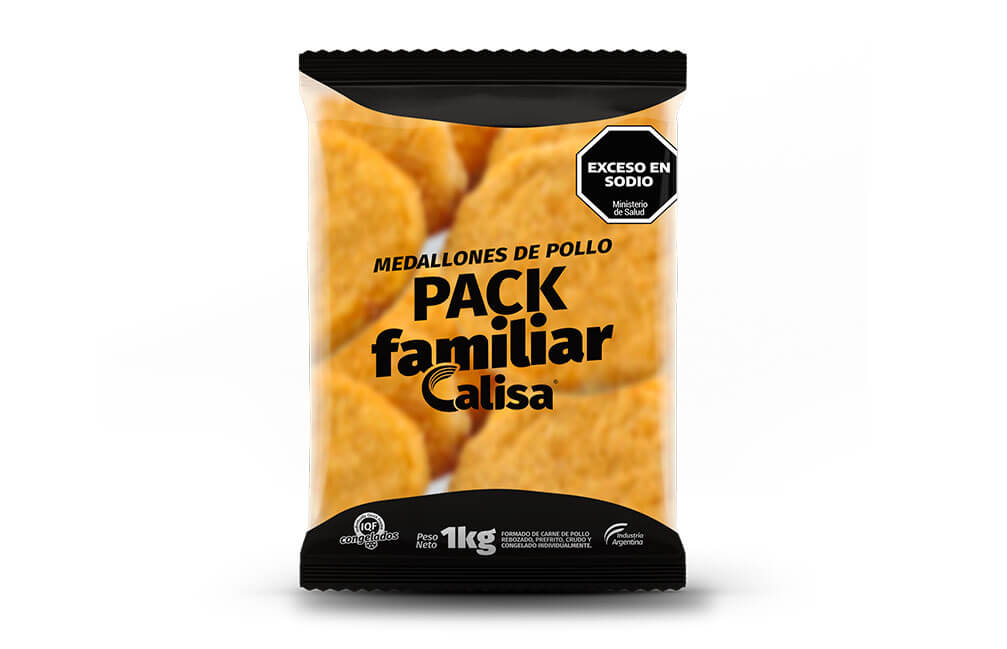 Medallones de pollo clásicos Caja de 6 kg – Flow pack de 1 kg.