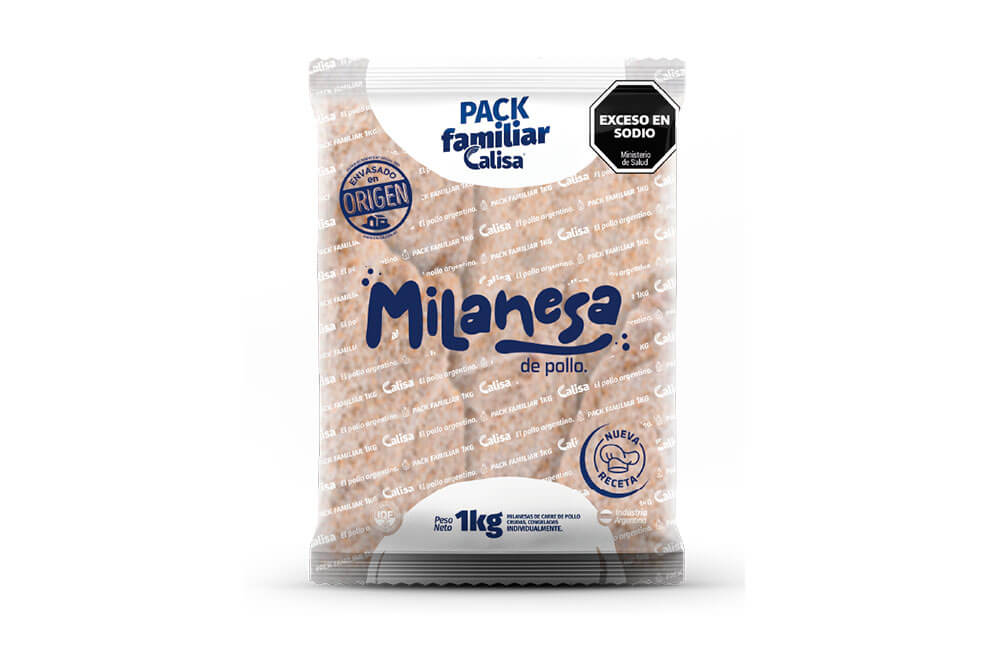 Milanesa de pollo (100% pechuga) - Caja de 5 kg – Flow pack de 1kg.