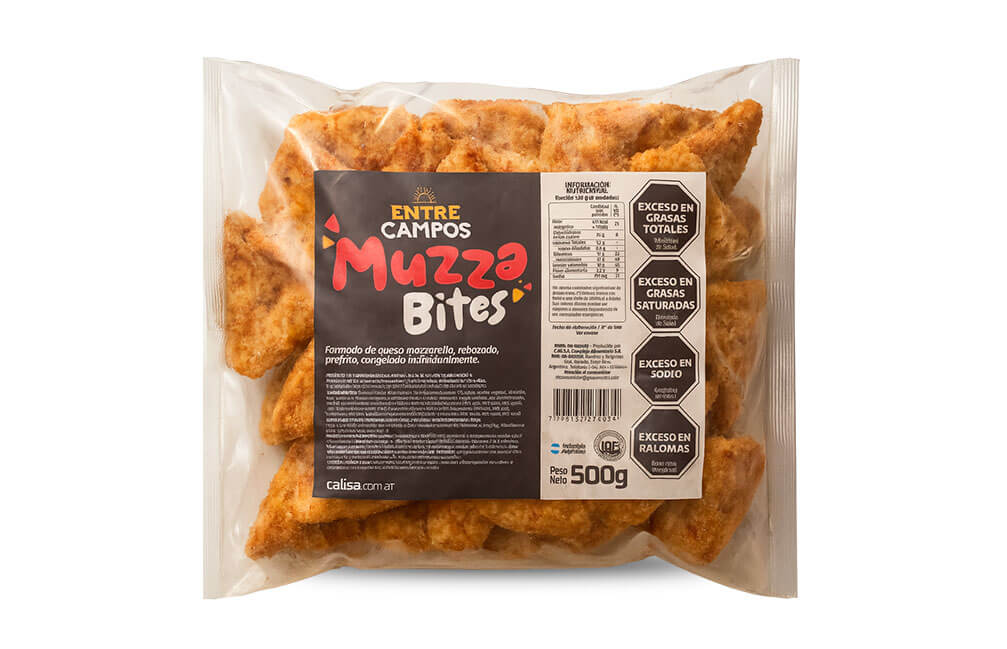 Muzza bites (triángulos de muzzarella) - Caja de 5kg – Flow pack de 500 gr.