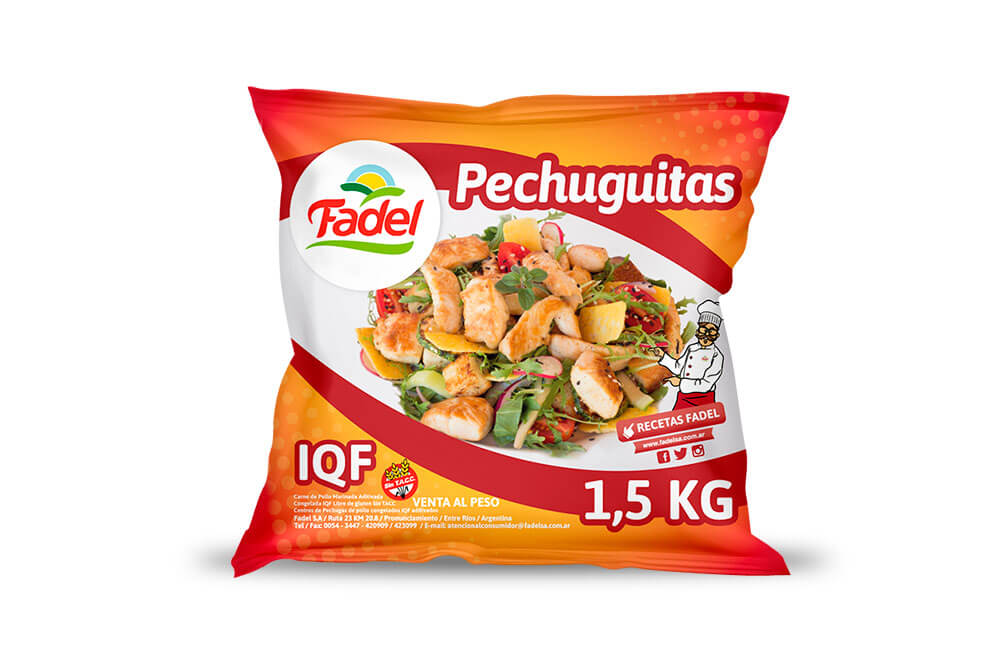 Pechuguitas Caja de 15 kg – Flow pack de 1,5 kg.